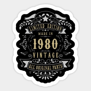 39 years old Made in 1980 39th Birthday Gift Sticker